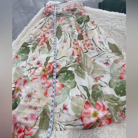 H&M Strapless Floral Dress in Green and Pink - Picture 4 of 7